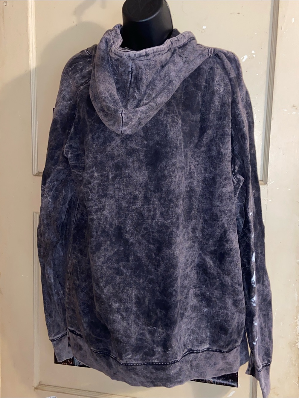XPLR ACID WASH HOODIE Sam & Colby Brown/Black MOON PHASE SLEEVES - Picture 6 of 9